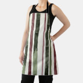 Groene Bourgogne Stripes Kerstmis Schort (Insitu)