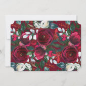 Groene Bourgondische gebladerte Winter Christmas P Kaart (Achterkant)