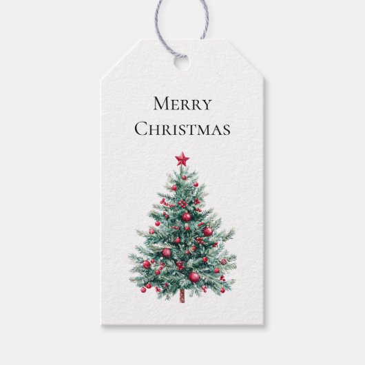 Groene Bourgondische kerstbomen Ornamenten Cadeaulabel (Voorkant)