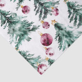 Groene Bourgondische kerstbomen Ornamenten Tissuepapier (Detail)