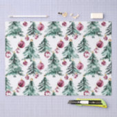 Groene Bourgondische kerstbomen Ornamenten Tissuepapier (Craft)