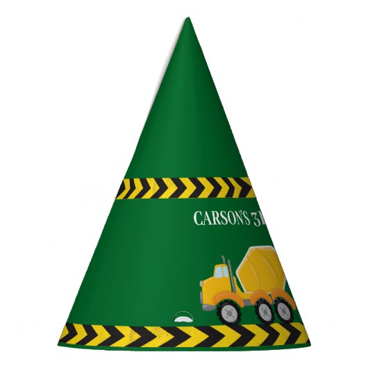 Groene Bouw Voertuig Custom Jongens Verjaardag Feesthoedjes (Links)