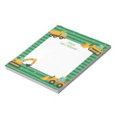 Groene bouwtrucks gepersonaliseerde mitswa notitieblok (Gedraaid)