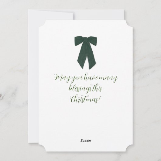 Groene Bow Chinoiserie Vaas Platte Vakantie Kaart (Achterkant)