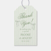 Groene Bow Hand Getrokken Wedding Favoriet Cadeaulabel