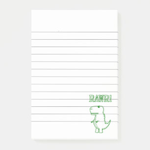 Groene Boze T Rex Dino Gelinieerd Post-it® Notes