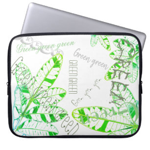 Groene Braziliaanse Holly Plant Leaf Laptop Sleeve