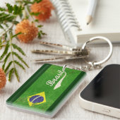 Groene Braziliaanse vlag Sleutelhanger (Voorkant Rechts)
