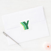 Groene brief Y Vierkante Sticker