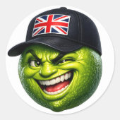 Groene Britse Union Jack Fun sticker (Voorkant)