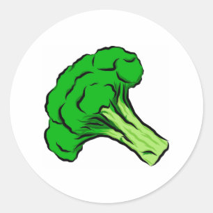 Groene broccoli Floret Kunst Vegetables Love Ronde Sticker