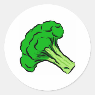 Groene Broccoli Floret Tekening Kunst Groenten Lie Ronde Sticker
