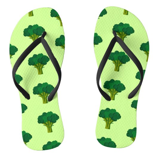 Groene Broccoli Vegetable Healthy Eating Veggie Teenslippers (Voetbed)