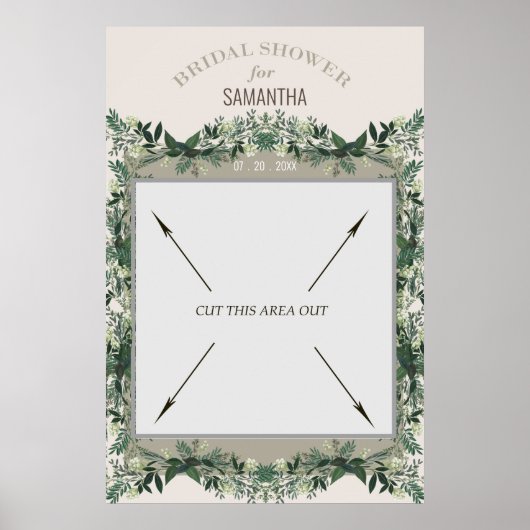 Groene Bruidsfeest Bruiloft Draagbare Fotocabine Poster (Voorkant)