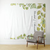 Groene bruiloft achtergrond. Bladerachtergrond Wandkleed (In Situ (horizontaal))
