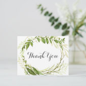 Groene bruiloft dank u Briefkaarten rustiek groen (Staand voorkant)