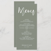 Groene bruiloft Flat Menu (Voorkant / Achterkant)