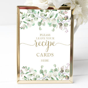 Groene Bruiloft Recepten Kaartjes Bord Poster