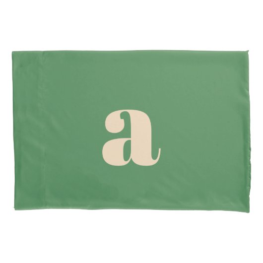 Groene bruiloft retro modern initiaal kussensloop (Voorkant)