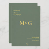 Groene bruiloft uitnodigingen Art (Voorkant / Achterkant)