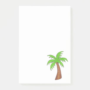 Groene bruin-tropische eilandpalmboom post-it® notes