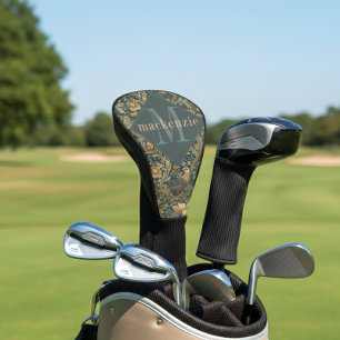 Groene Bruine Bladeren William Morris Elegant Mono Golfheadcover