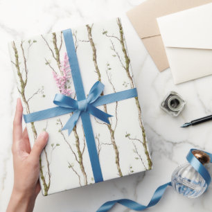 Groene Bruine Bomen Verjaardag Cadeaupapier