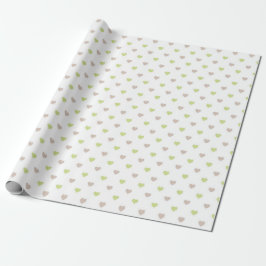 GROENE & BRUINE HARTEN MET WIT CADEAUPAPIER