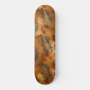 Groene Bruine Palmboomblad Zomer Glam Tropisch Skateboard
