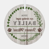 Groene bruine schilderafdrukken voor gemiste geden glas ornament (Achterkant)