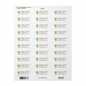Groene/bruine tropische palmboomlabels etiket (Full Sheet)
