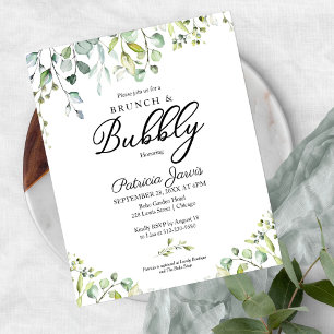 Groene Brunch En Bubbelende Budget Uitnodigingen