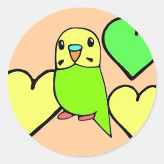 Groene Budgie Stickers (Voorkant)