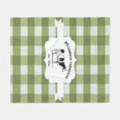 Groene Buffalo Boerderij Koe Fleece Deken (Voorkant (Horizontaal))