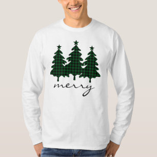 Groene Buffalo Check Dennsbomen T-shirt