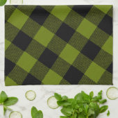 Groene Buffalo Check Tuin Theedoek (Gevouwen)