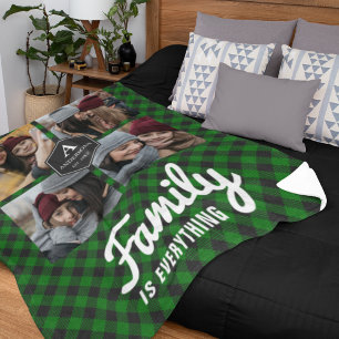 Groene Buffalo geruite houthakkers foto collage Fleece Deken