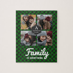 Groene Buffalo Plaid Houthakkers Foto Collage Legpuzzel