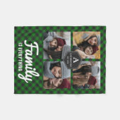 Groene Buffalo Pset Lumberjack Photo Collage Fleece Deken (Voorkant (Horizontaal))