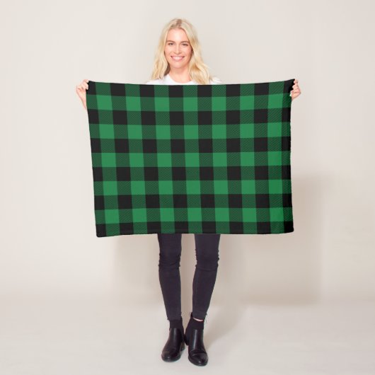 Groene Buffalo Pset Pattern Blanket Fleece Deken (In situ)