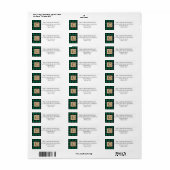 Groene Buffel Check Plaid en Kraft Paper Monogram Etiket (Full Sheet)