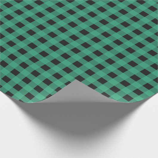 Groene Buffel geruite check patroon Eenvoudig rust Cadeaupapier (Hoek)