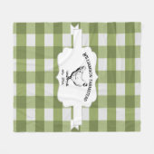 Groene Buffel Plaid Boerderij Kip Fleece Deken (Voorkant (Horizontaal))