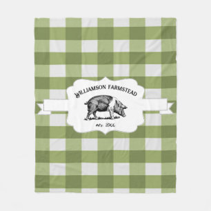 Groene Buffel Plaid Boerderij Varken Fleece Deken