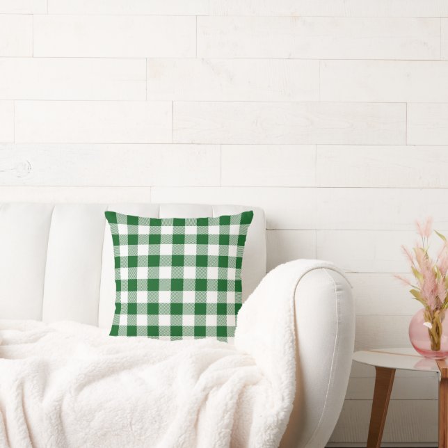 Groene Buffel Plaid Check Boerderij Home Decor Kussen (Bank)