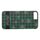 Groene buffels Zilveren Glitter Snowflakes Case-Mate iPhone Case (Achterkant (Horizontaal))