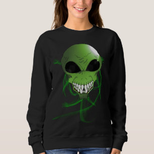 Groene buitenaardse keukenhemd voor vrouwen trui