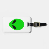 Groene buitenaardse kop bagagelabel (Voorkant horizontaal)