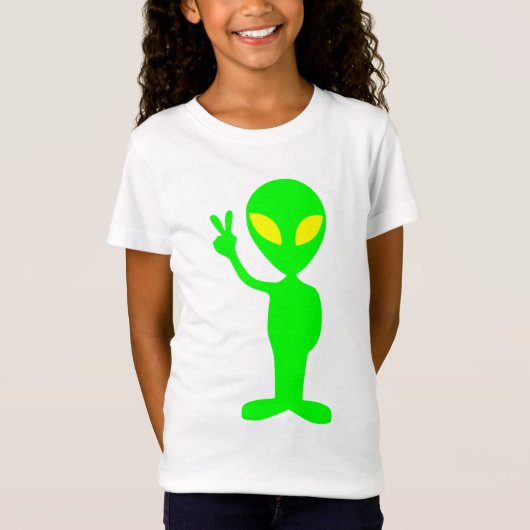 Groene buitenaardse wezens die vredestroepen tonen t-shirt (Voorkant)