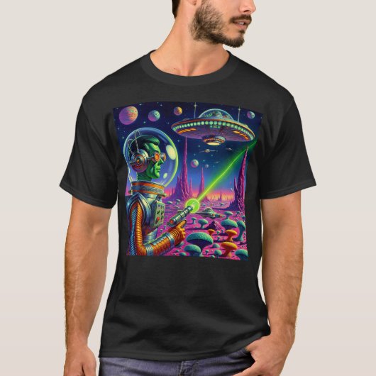 Groene Buitenaardse Wezens Kunnen Niet Mikken T-shirt (Voorkant)